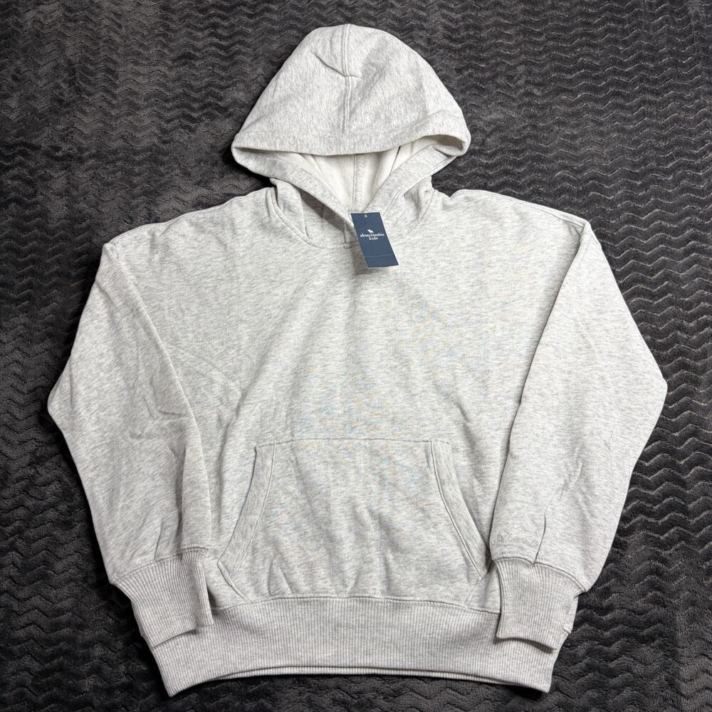 Abercrombie & Fitch Soft Essentials fleece hoodie gray kid Size 11/12 NWT
